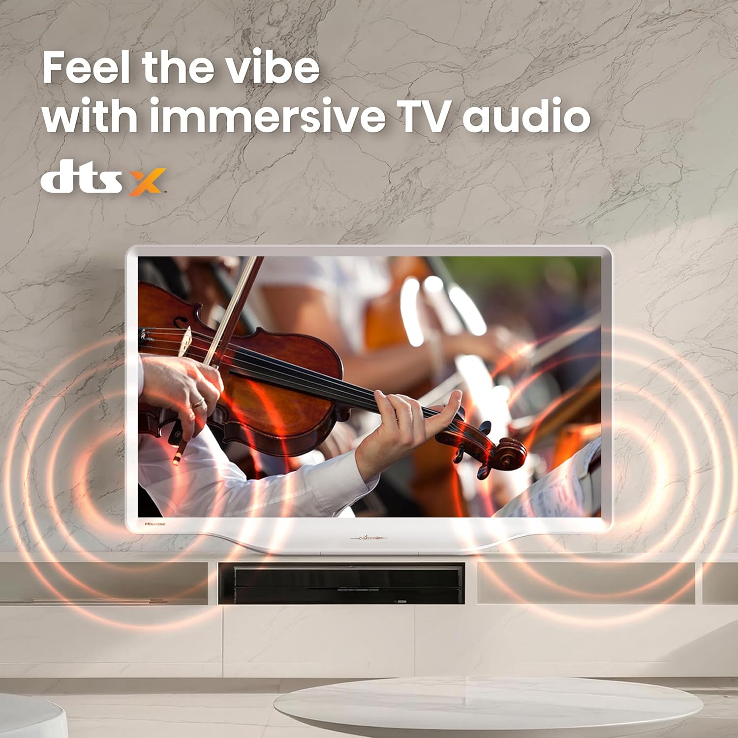 Hisense 32-Inch S5 DécoTV Series Hi-QLED FHD Smart Fire TV (32S5QF, 2025 Model) - Versatile Fit, Hi-QLED Color, Art-Inspired Design, Fluid Central Stand, DTS Virtual: X, Stream Live TV Without Cable