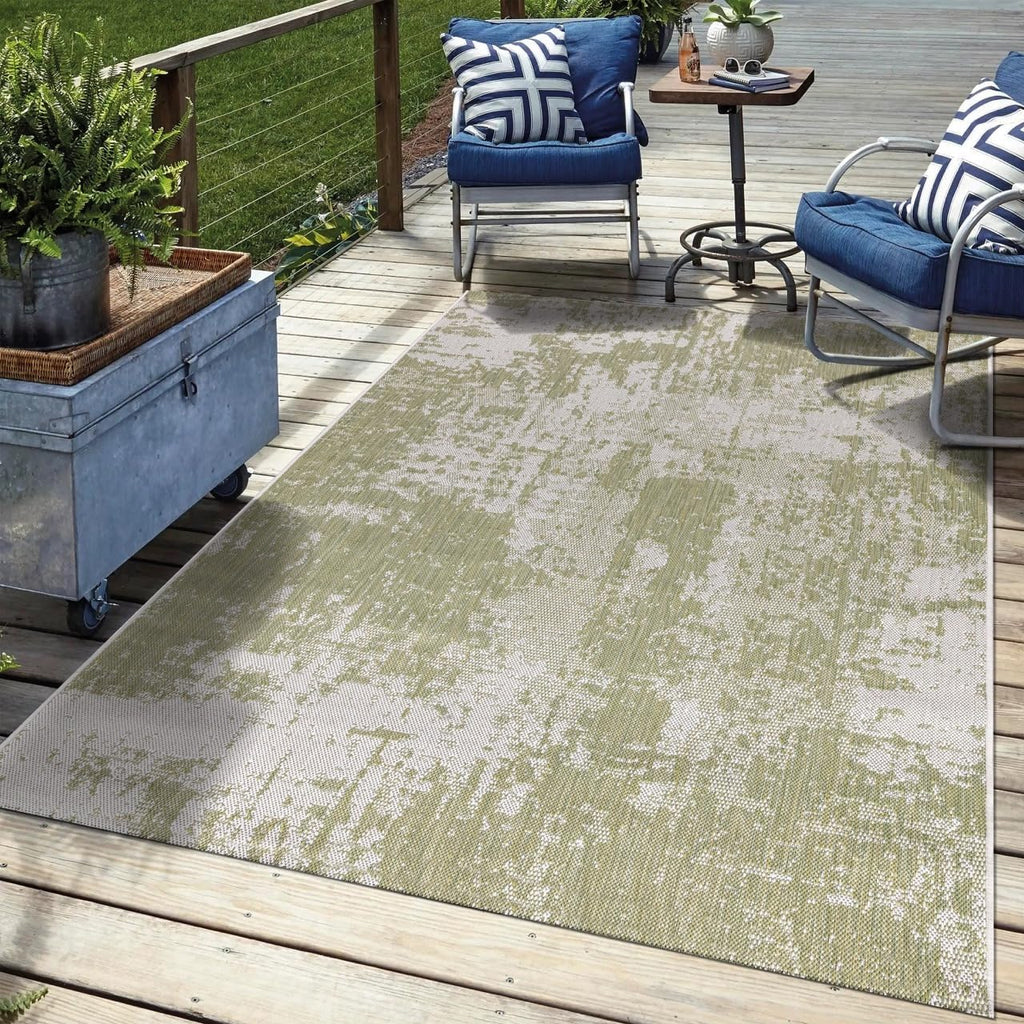 Keen Home Design Terrace Outdoor Area Rug - 9x12 Washable Indoor/Outdoor Rug for Patio, Kitchen, Balcony, Beach, Garden, Deck and Porch, Size: 8'10'x12'
