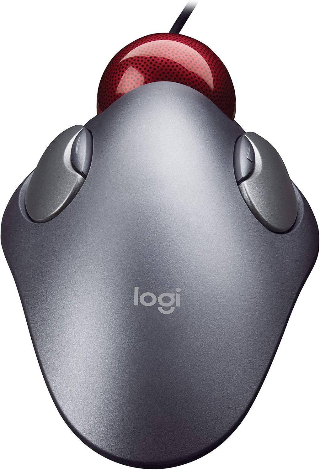 Logitech Trackman Marble Trackball Mouse – Wired USB Ergonomic Mouse for Computers, with 4 Programmable Buttons, Dark Gray