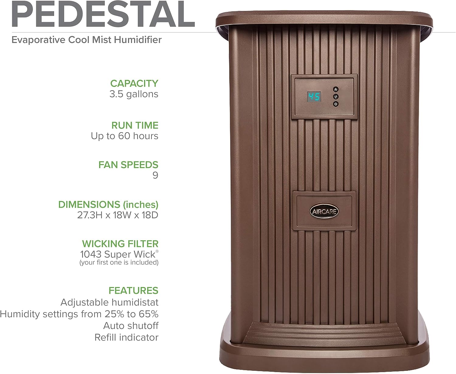 AIRCARE Digital Whole-House Pedestal-Style Evaporative Humidifier (Nutmeg)