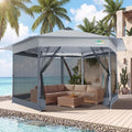 COBIZI 14x14 Pop Up Gazebo Tent with Mosquito Netting, Gazebos on Clearance, Hexagonal Outdoor Canopy Shelter, Patented Center Lock 6-Sided Portable Gazebos, Pop Up Canopy Tent for Backyard, White