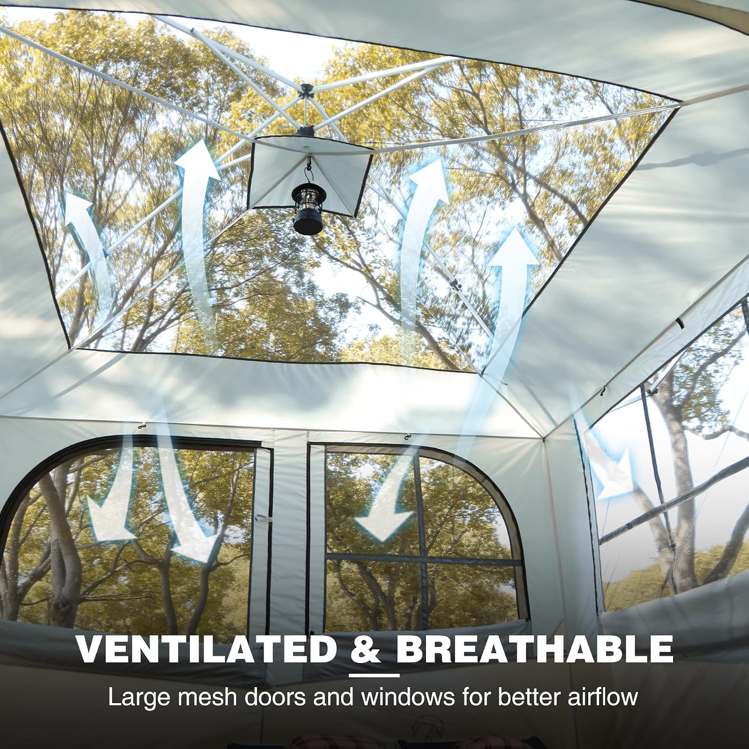REDCAMP Canopy Camping Tent for Pop Up Canopy Tent, Inner Tent Converts Straight Leg 10'x10' or 10'x20' Canopy into Camping Tent, Fits 4-6 Person(Frame/Shelter NOT Included)