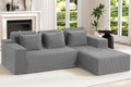 Homguava Modular Sectional Couches for Living Room,105' Cloud Couch with L-Shape Chaise,Comfy Sofa Living Room Sofas with Deep Seat,No Assembly L Couch,Corduroy Fabric(Light Grey,R)