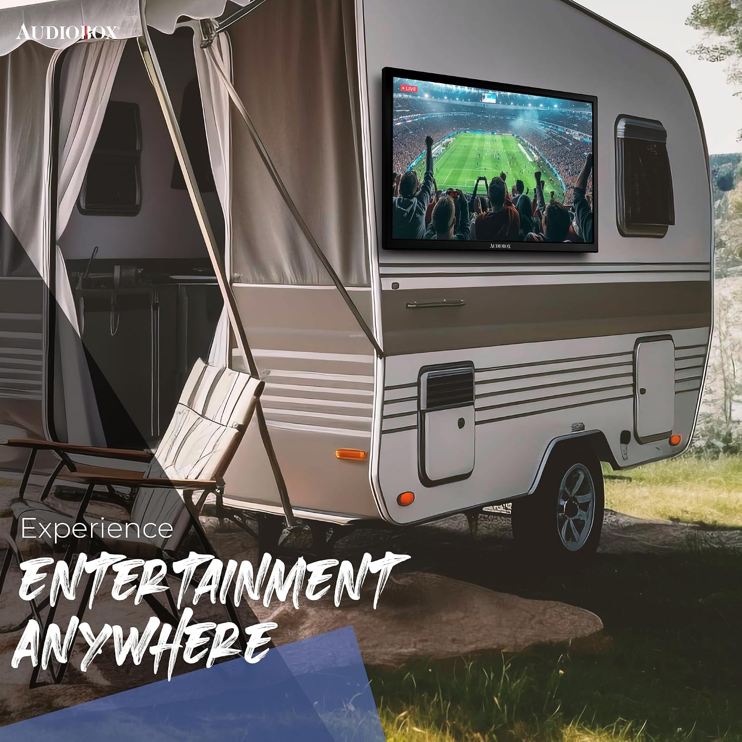 Audiobox Smart TV with Built in DVD Player – LED HDTV, AC/DC Compatible, Camper & RV TV for Travel, Home Entertainment, Gaming, HDMI, USB, VGA Inputs, 12V Cable Included, WiFi & Bluetooth (24-Inch)