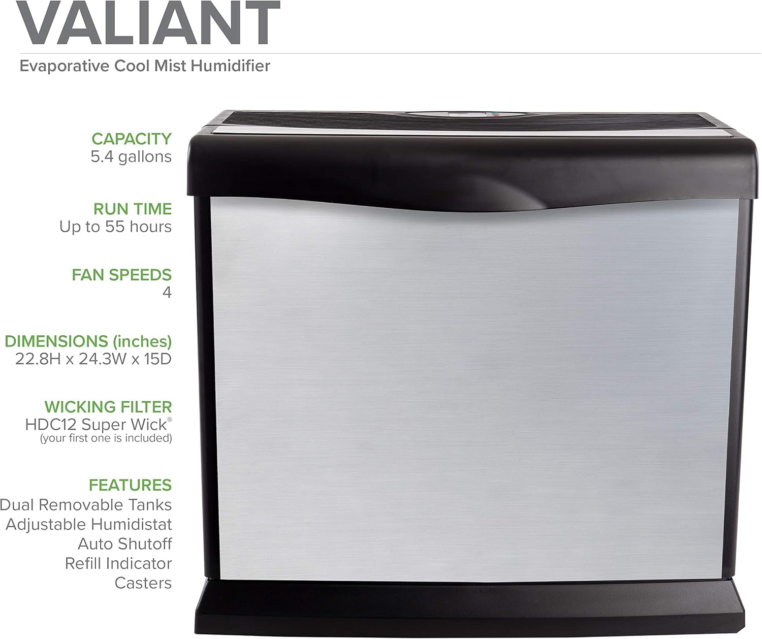 AIRCARE Valiant Digital Whole-House Console-Style Evaporative Humidifier (Brushed Nickel)