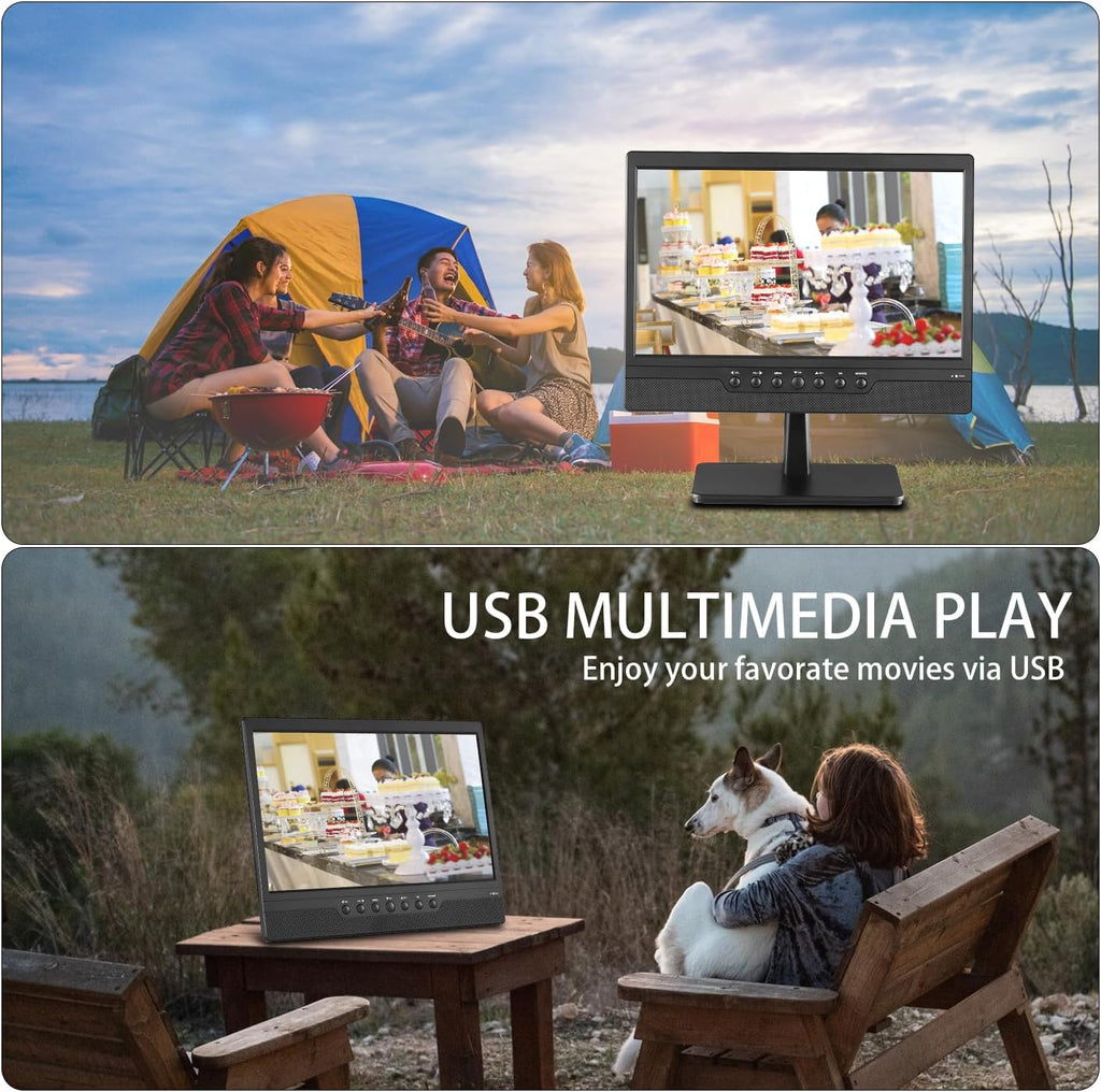 Othoig14'' Portable TV,Small TV with Batterys-HDMI,USB,AV Slot and 1 Antenna,Remote Control,12 Volt car Cable/AC for RV car/Camping/Kitchen
