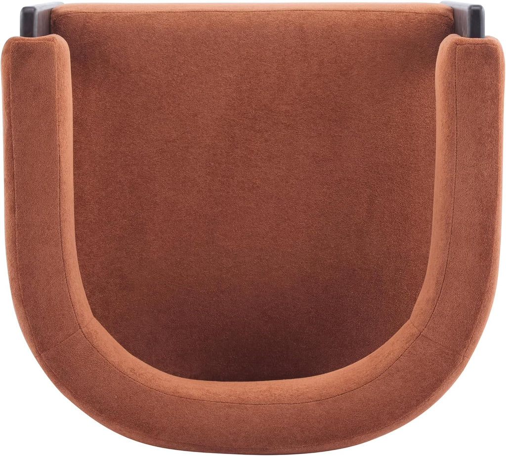 Christopher Knight Home Nettie Modern Accent Chair for Living Room, Velvet Fabric Single Lounge Sofa Chair with Wooden Frame, Comfy Reading Chair for Bedroom, Lounge Armchair with Cushion,Burnt Orange