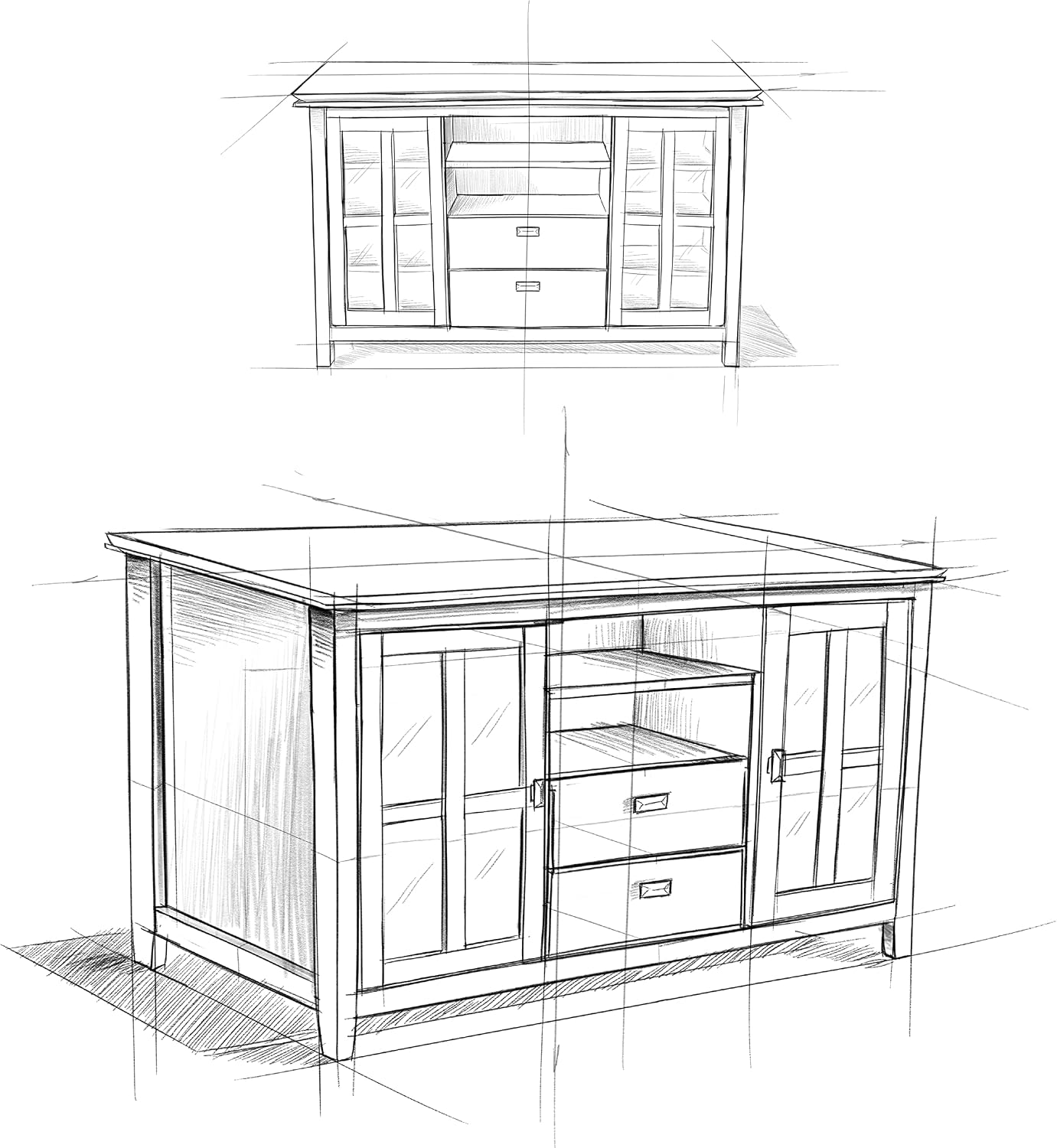 SIMPLIHOME Artisan TV Stand - 53 inch Wide Solid Wood Tall Media Console in Black, Contemporary Entertainment Center for Living Room for TVs up to 60 Inches with Drawers and Cable Management