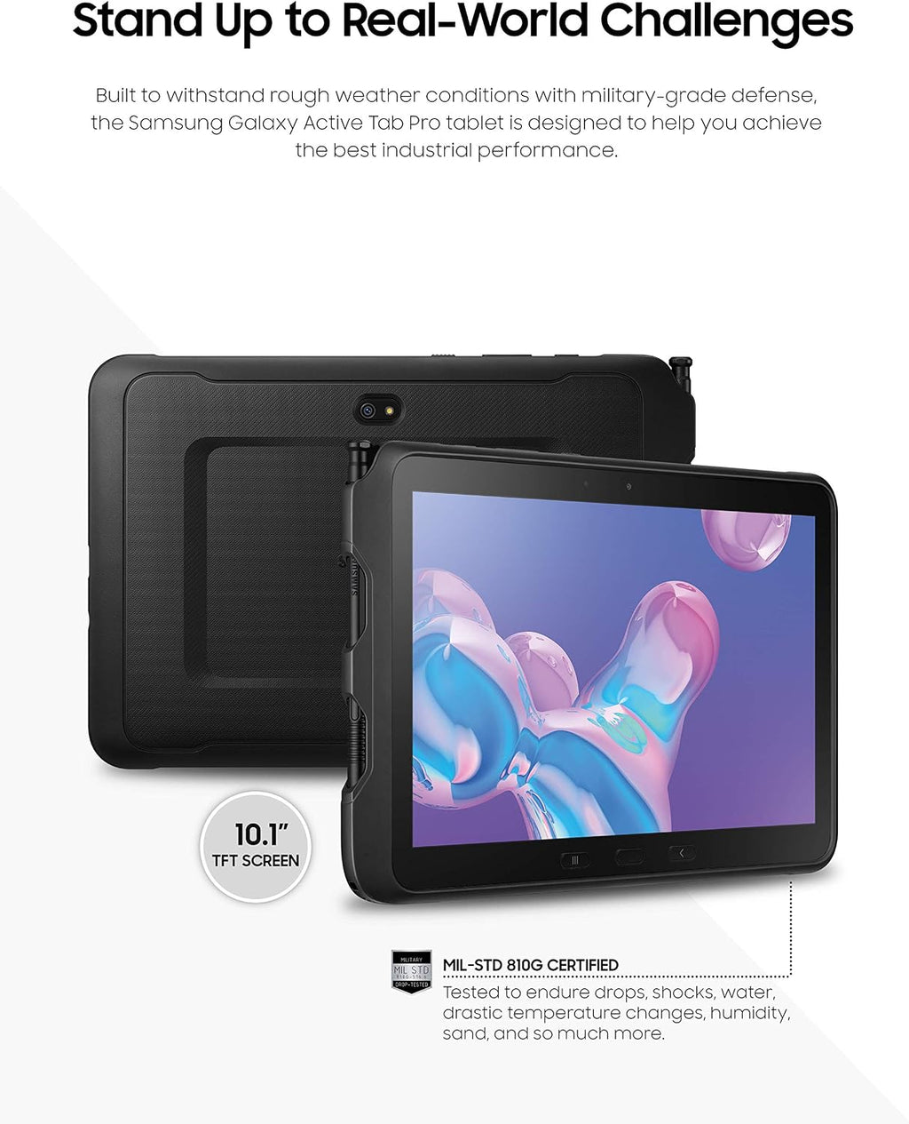 Samsung Galaxy Tab Active PRO 10.1in 64GB WiFi Water-Resistant SM-T540NZKAXAR (Renewed)