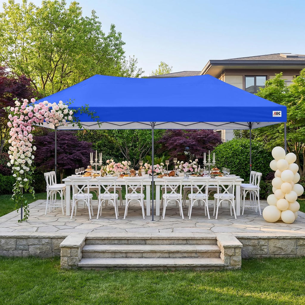 ABCCANOPY 10x20 Pop Up Canopy Tent, Easy Setup Instant Shelter with Wheeled Bag, Heavy Duty Outdoor Canopy for Beach, Market, Backyard, UV Protection, Outdoor Weather Protection (Royal Blue, 10x20)