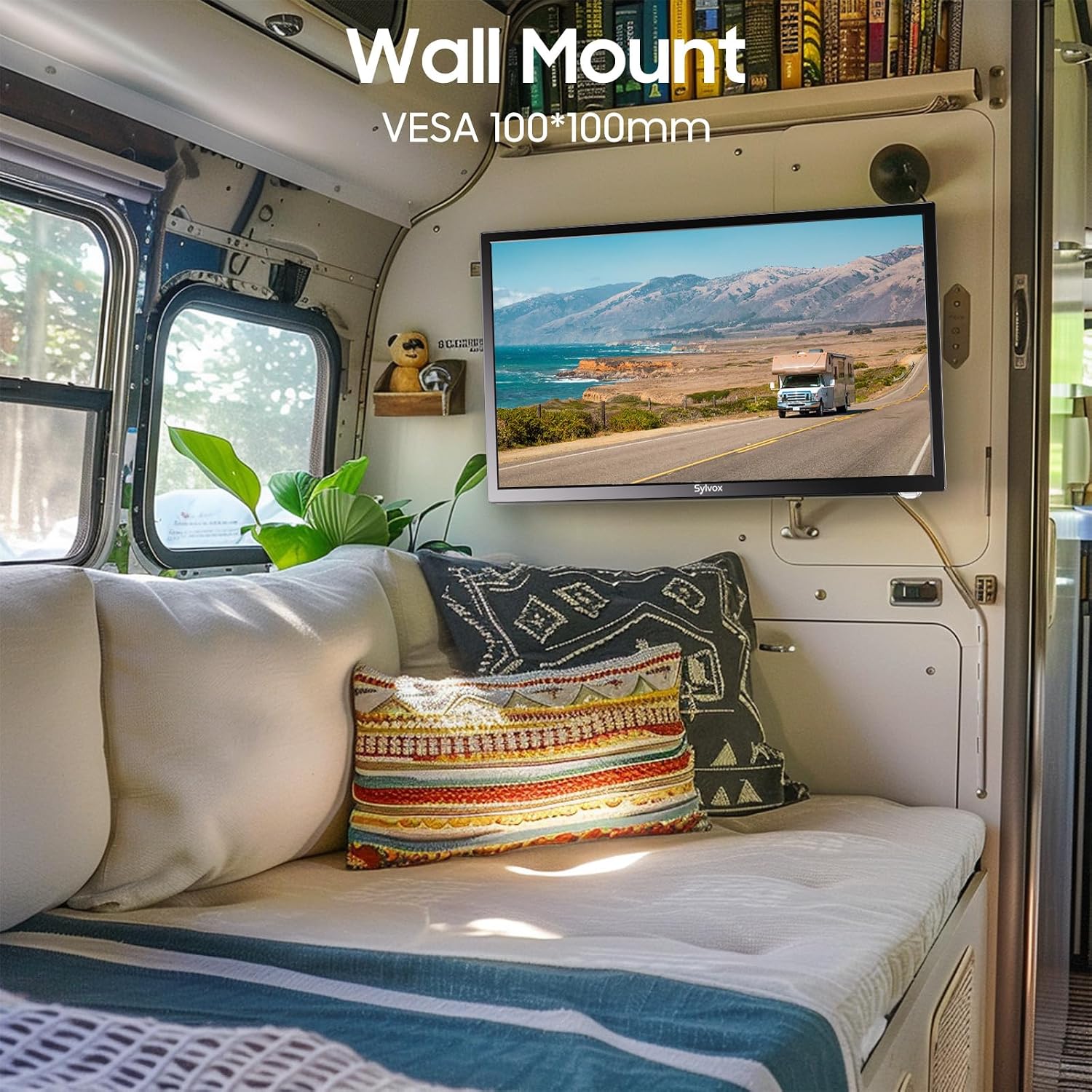 SYLVOX RV TV, 27-Inch 12 Volt Television, Smart Google TV, Full HD 1080P, DVD Built-in, 178° Wide Viewing, HDMI & USB Ports, AC/DC, Wide Voltage Protection, Trailer Seies