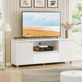 IDEALHOUSE 63in TV Stand for TVs Up to 70', Fluted Entertainment Center with Storage Drawer and Open Shelves, Modern TV Console Media Cabinet for Living Room, Bedroom