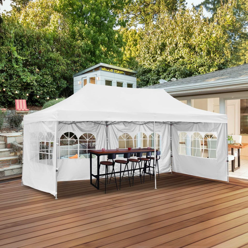 GDY 10x20 Ft Outdoor Pop Up Canopy Tent, Commercial Portable Instant Folding Gazebos Waterproof Canopies with Carrying Bag