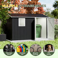 10x7FT Steel Outdoor Storage with 1 Window Galvanized Tool Shed Garden for Bike Waterproof Shed,Bike Metal Storage Shed for Backyard, Patio