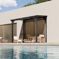 8' x 10' Outdoor Gazebo Pergola with Sloped Roof, Heavy Duty Wall-Mounted Awnings for Patio, Deck, and Backyard