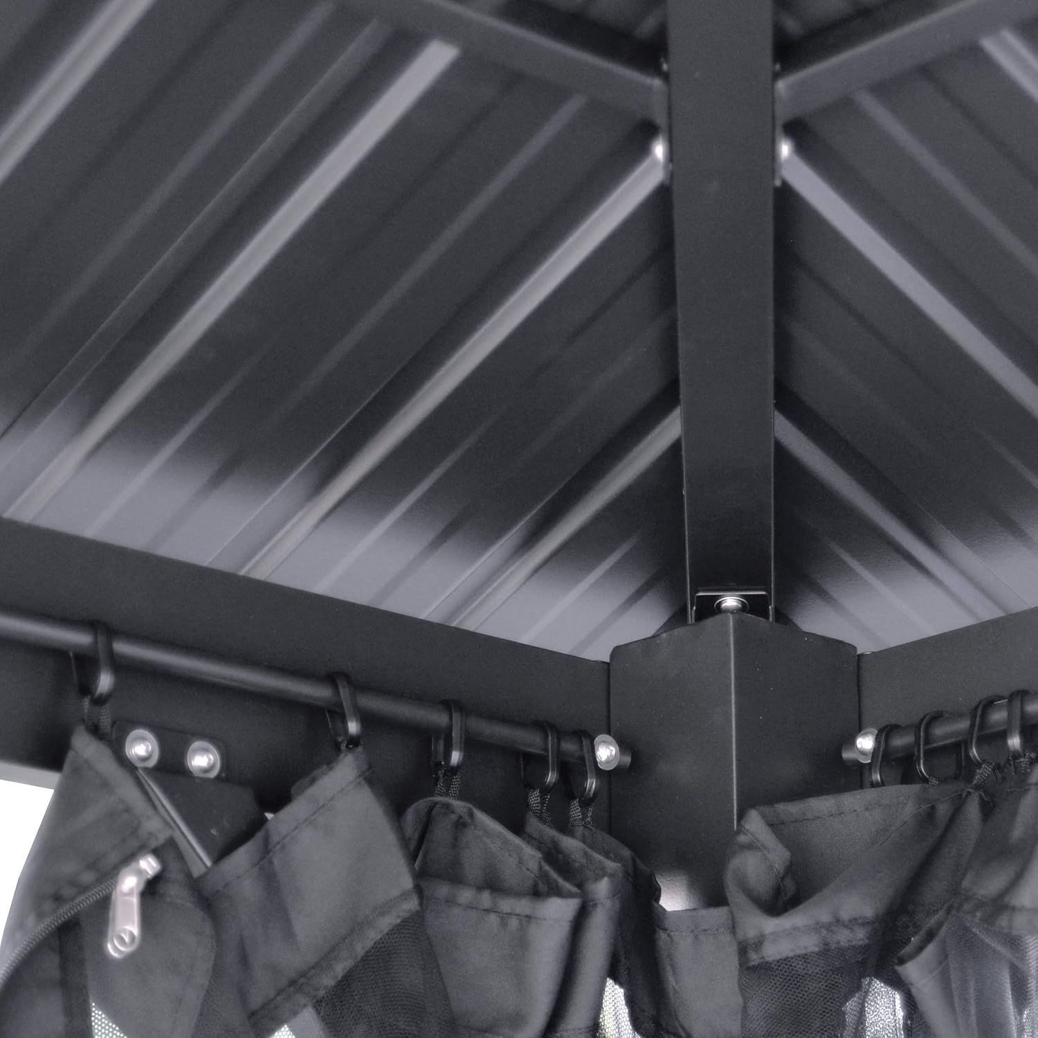 GDF Studio 10' x 10' Outdoor Modern Aluminum Hardtop Gazebo, Black