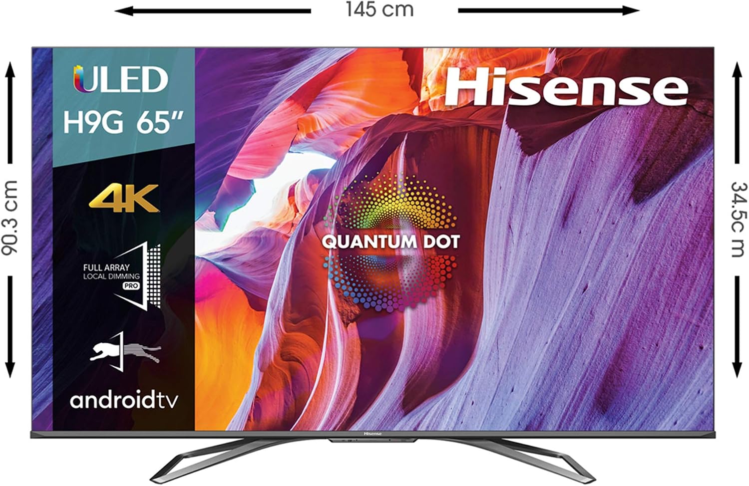 Hisense 65-Inch Class H9 Quantum Series Android 4K ULED Smart TV with Hand-Free Voice Control (65H9G, 2020 Model)
