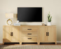 WAMPAT TV Stand for TVs up to 85 Inch, 3-Piece Modular Entertainment Center with Drawers and Doors, Farmhouse Media Console for Living Room, Bedroom, Home Theater, Oak