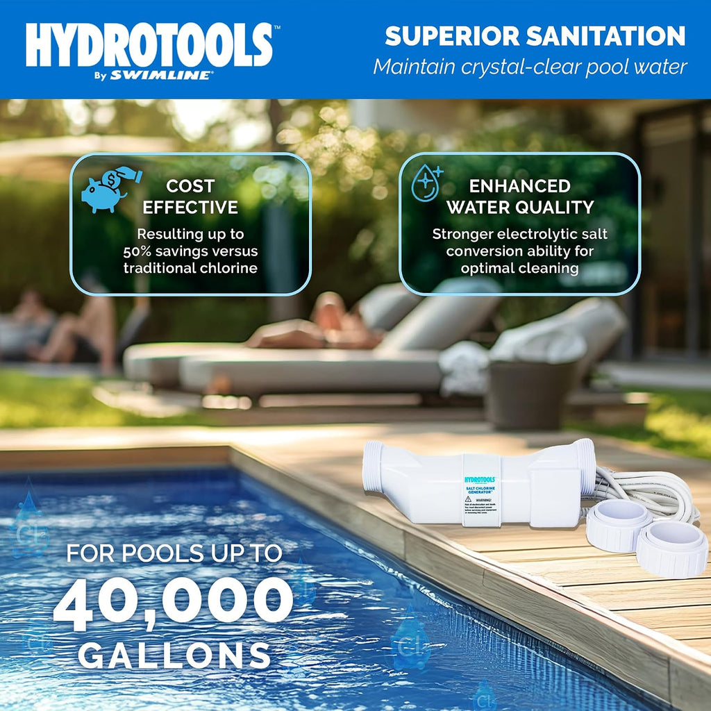 SWIMLINE HYDROTOOLS Pool Salt Replacement Cell For Water Chlorinator Systems For Pools Up To 40,000 Gallons | 13 XL Titanium Plates, Hayward Compatible, Easy Install Above & Inground Pool Generators