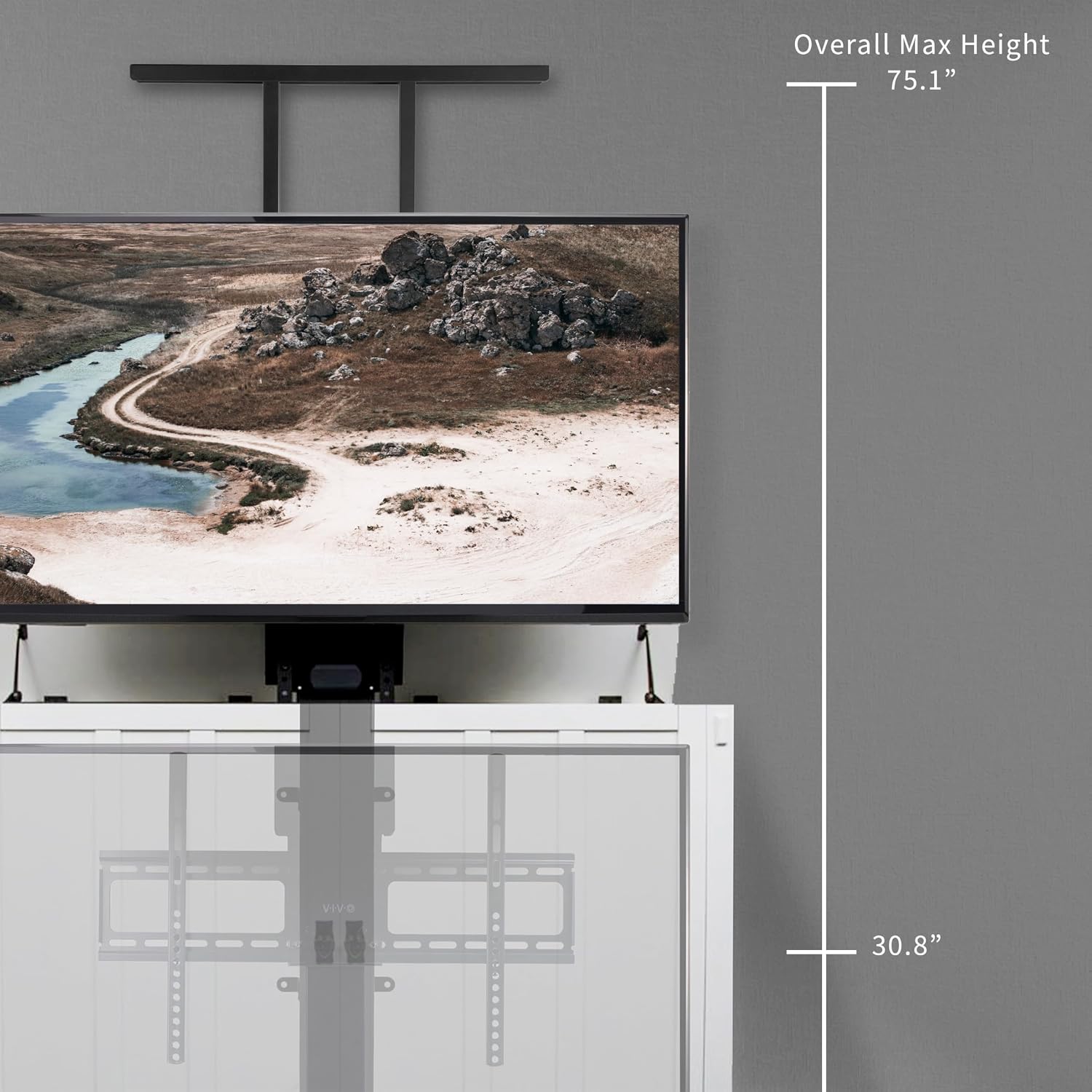 VIVO Motorized TV Stand for 32 to 65 inch Screens, Vertical Lift Television Stand with Remote Control, Compact TV Mount Bracket, MOUNT-E-UP65A