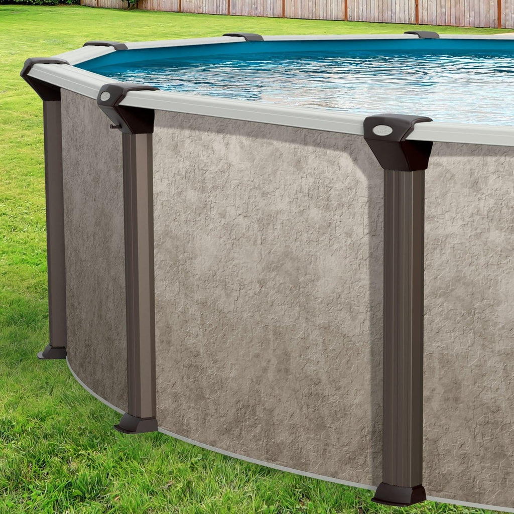 In The Swim 15' Round Above Ground Swimming Pool - Epic Package - Featuring: Sand Filter, Pump System and A-Frame Ladder