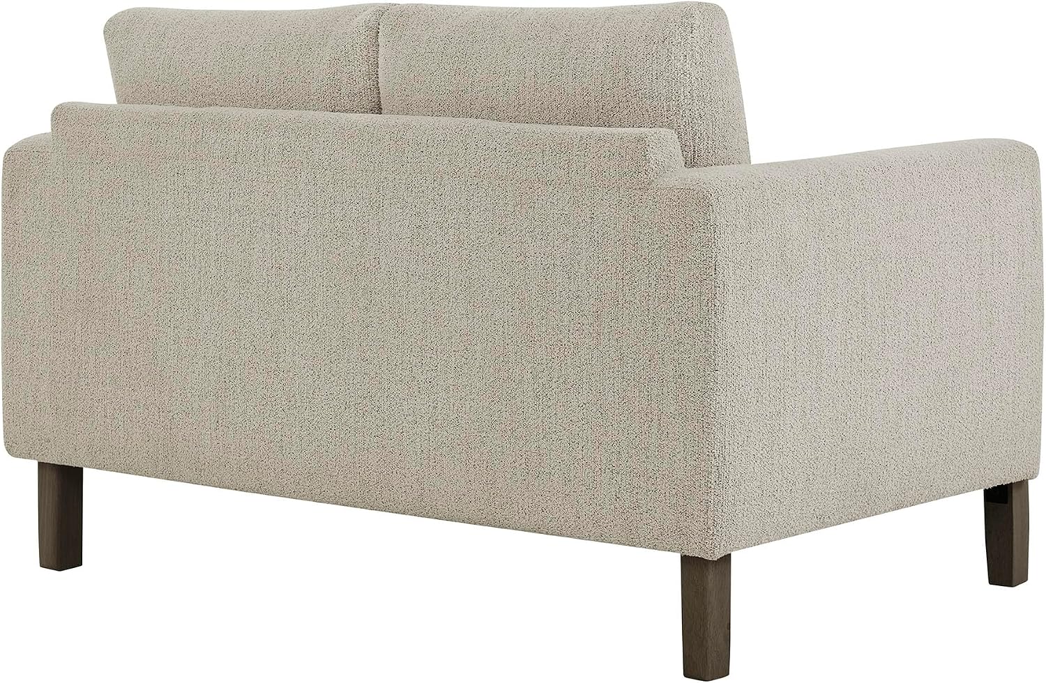 Modway Hawken 54 Inch Boucle Loveseat in Parchment Espresso with Wood Legs – Mid-Century Modern Small Space 2-Seater Sofa for Living Room, Bedroom, or Office Lounge