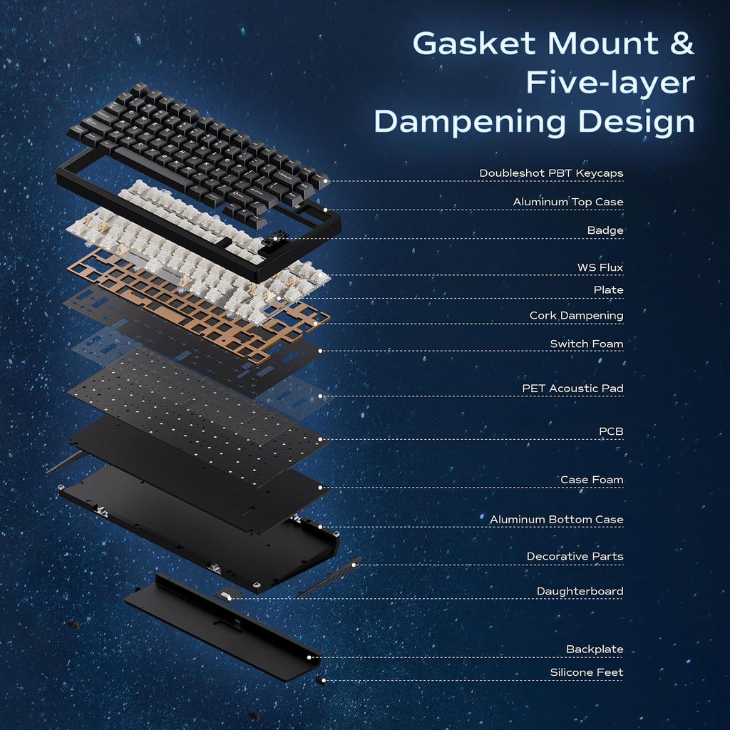 Mechanical Keyboard, Chilkey Slice75 HE Gaming Keyboard Wired, 75% Hall Effect Magnetic Aluminum Keyboard with WS Flux HE Clacky Switch, Rapid Trigger, 8K Polling, Per-Key RGB Custom, PC/Mac Support