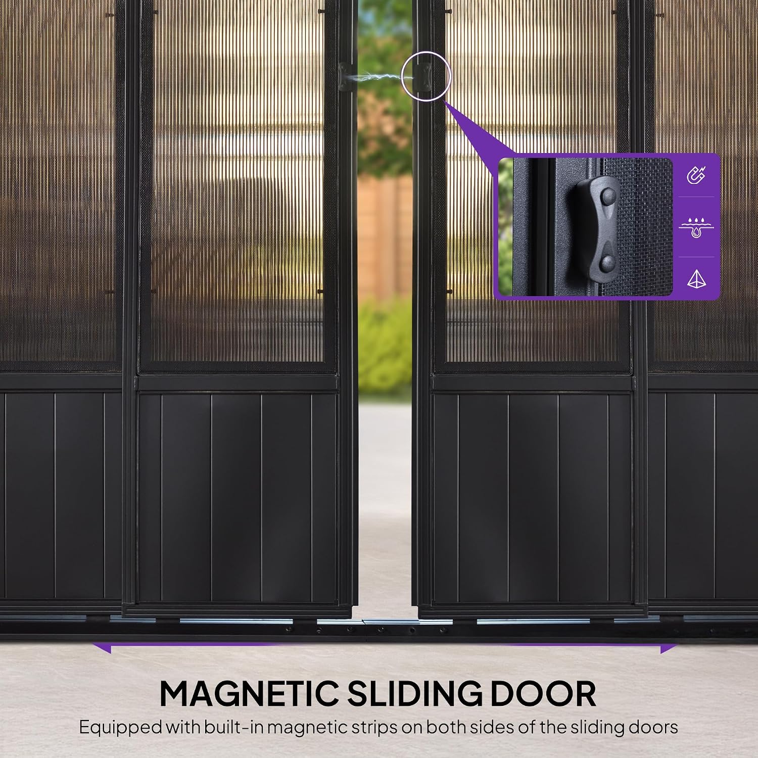 PURPLE LEAF 12' X 14' Patio Hardtop Gazebo Double Top Galvanized Steel Screen Aluminum Outdoor Solarium for Garden Backyard