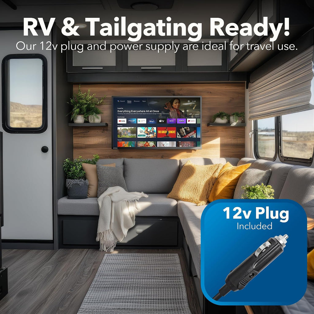 continuus 24' 12V RV Smart TV – Android TV with Google Assistant, Chromecast, and Free Streaming Apps – 720p HD – CT-24TS10