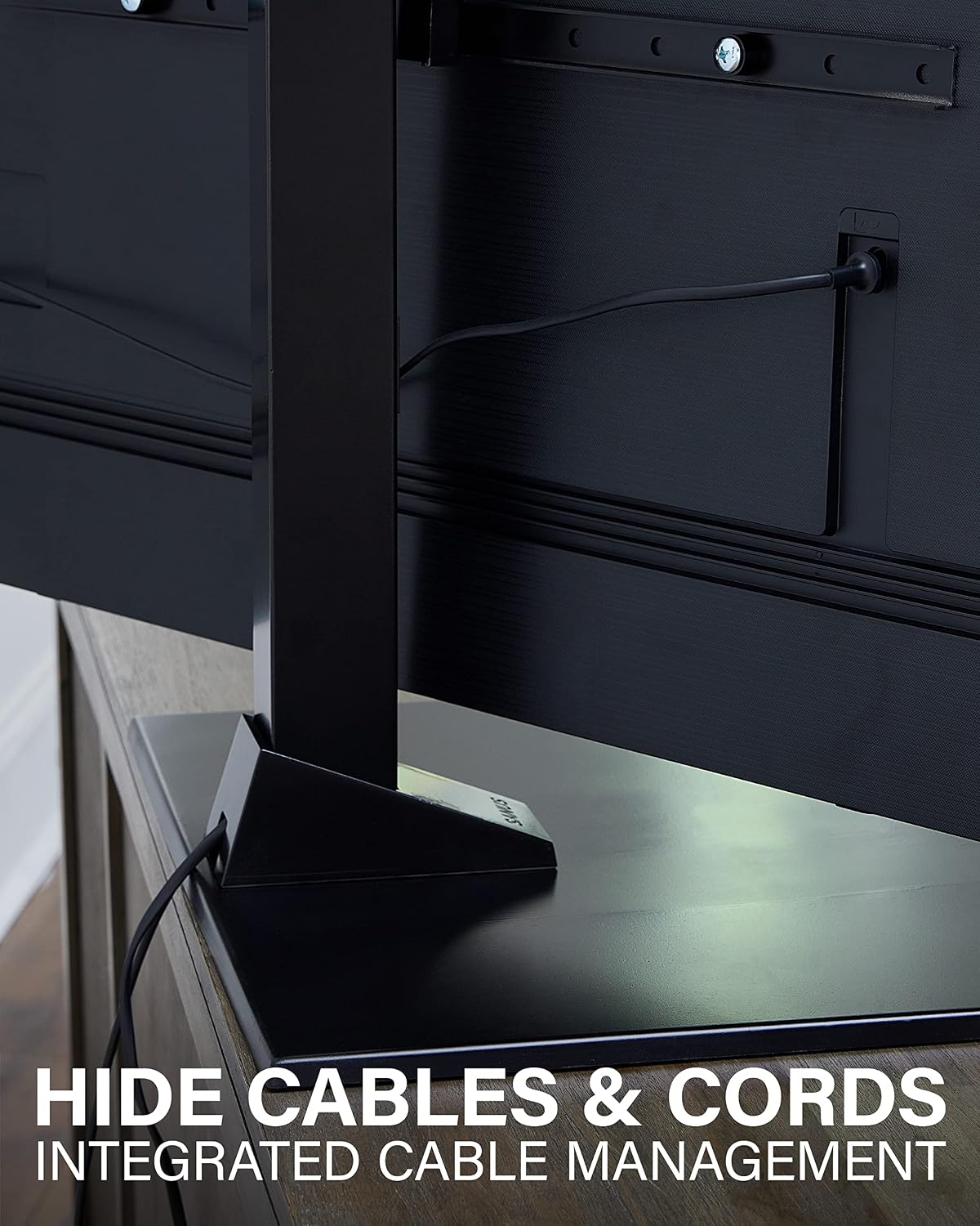 SANUS Universal TV Stand - Large Swivel Base Replacement TV Stand for Screens Up to 86' - Swivels 70 Degrees & Height Adjusts 8' - Compatible with Sony, Vizio TCL & More