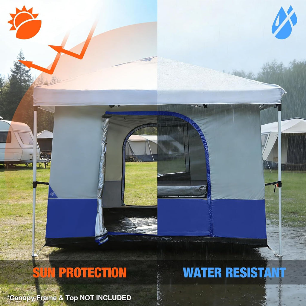 REDCAMP Canopy Camping Tent for Pop Up Canopy Tent, Inner Tent Converts Straight Leg 10'x10' or 10'x20' Canopy into Camping Tent, Fits 4-6 Person(Frame/Shelter NOT Included)