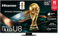 Hisense 55' Class U8 Mini-LED ULED 4K UHD Google Smart TV (55U8QG, 2025 Model) - QLED, Native 165Hz, VRR 288, Up to LD5600, 5000 Nits, HDR10+, Dolby Vision IQ · Atmos, IMAX Enhanced, 4.1.2 Ch Audio