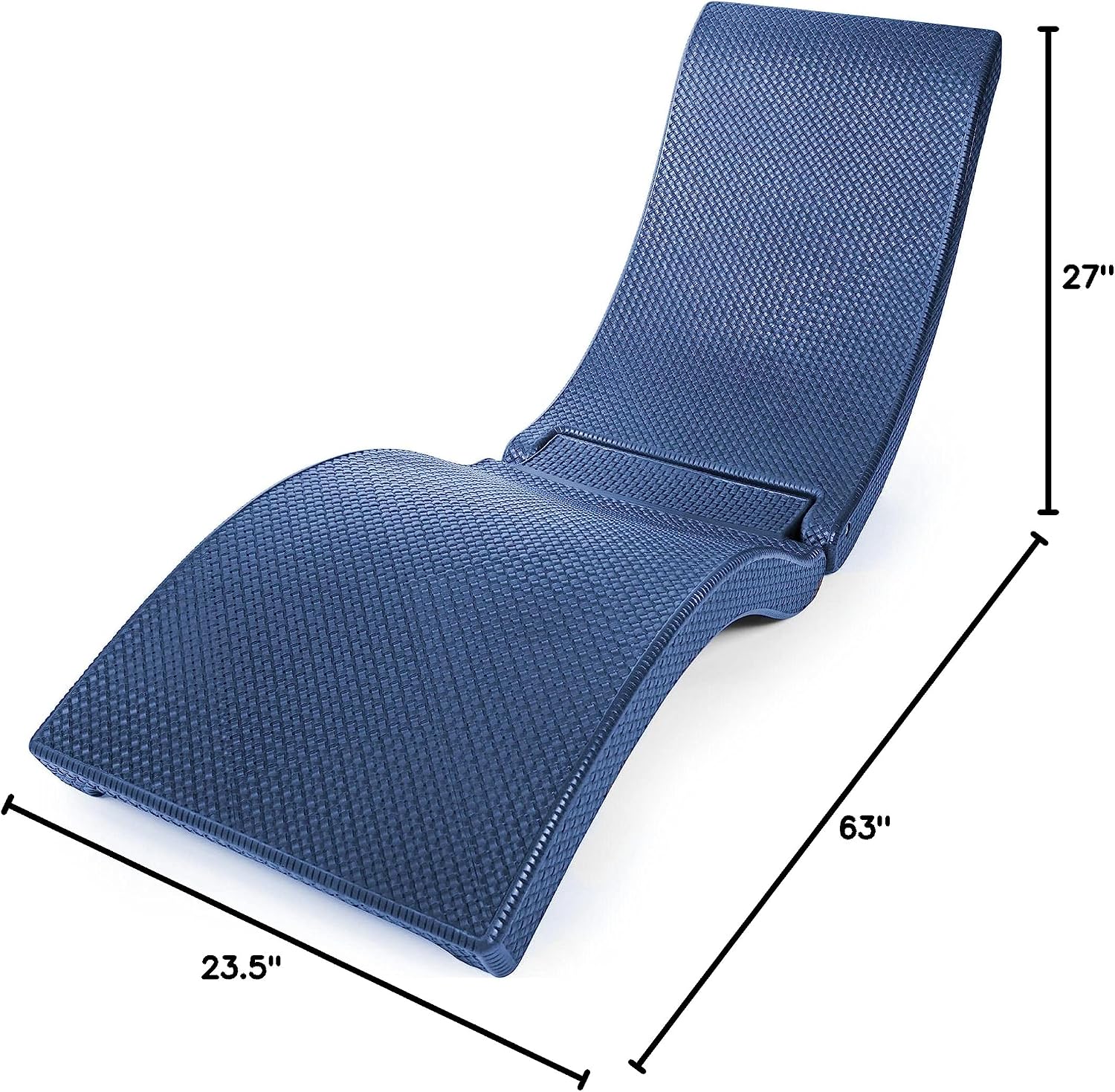 Pool Mate Luxury Swimming Pool Patio Chaise Lounge Chair, Blue