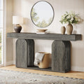 Tribesigns 70.9-Inch Extra Long Sofa Table, Farmhouse Console Tables with Wood Frame and Storage Shelf, 2-Tier Wood Table Behind Couch for Living Room, Hallway, Foyer, Light Brown (Dark Gray)