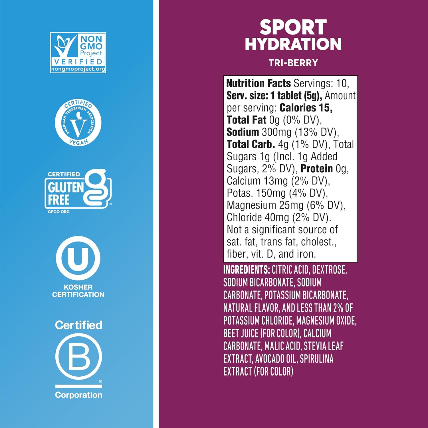 Nuun, Electrolyte Drink Tabs Tri Berry, 8 Count, 1.9 Ounce (Pack of 6)