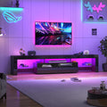 Uspeedy 86.6in TV Stands for 85/90/95 inch TV,Modern LED TV Stand for Living Room,Black TV Stands,High Gloss TV Entertainment Center with Storage Drawer,APP RGB Light