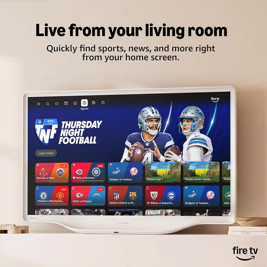 Hisense 32-Inch S5 DécoTV Series Hi-QLED FHD Smart Fire TV (32S5QF, 2025 Model) - Versatile Fit, Hi-QLED Color, Art-Inspired Design, Fluid Central Stand, DTS Virtual: X, Stream Live TV Without Cable