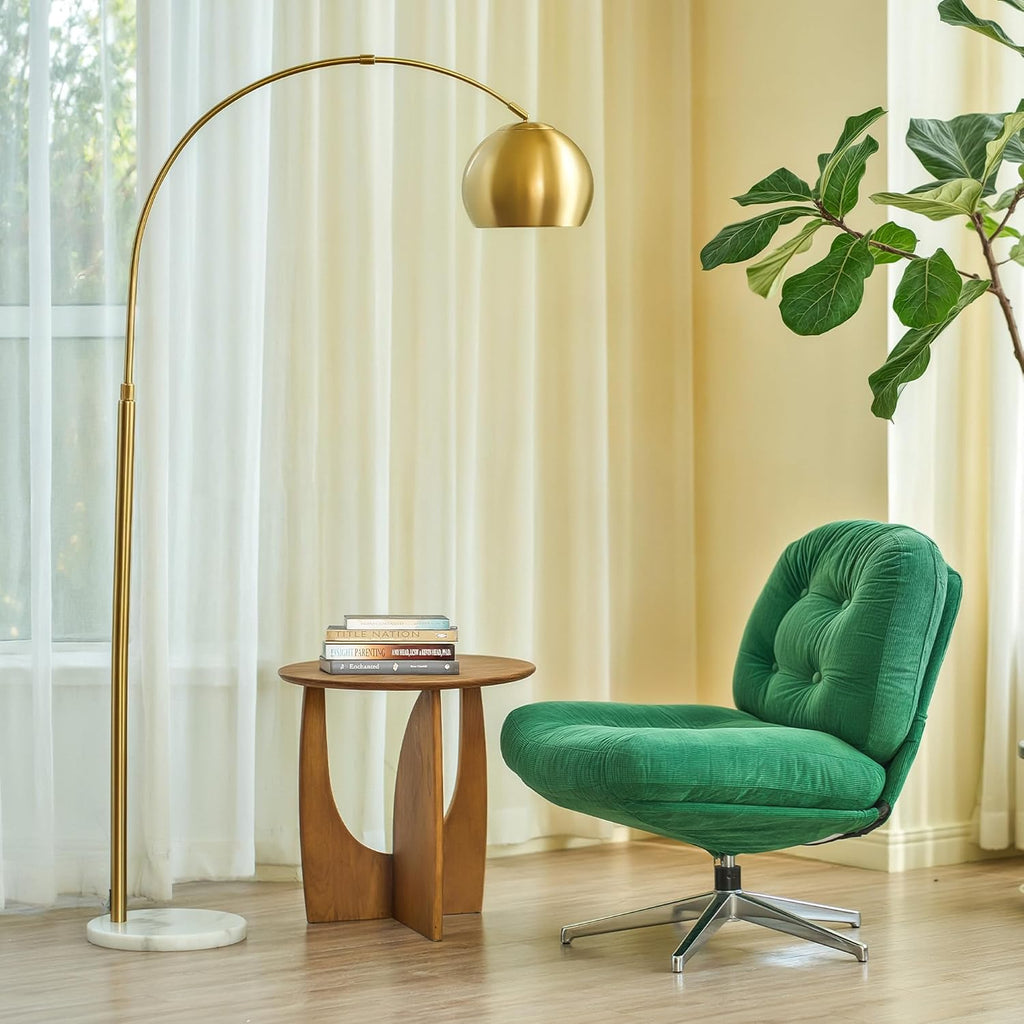 CO-Z 69' Modern Arc Floor Lamp, Gold Standing Light with Adjustable Metal Shade and Marble Base, LED Bulb Included, Contemporary Lighting for Living Room or Sofa