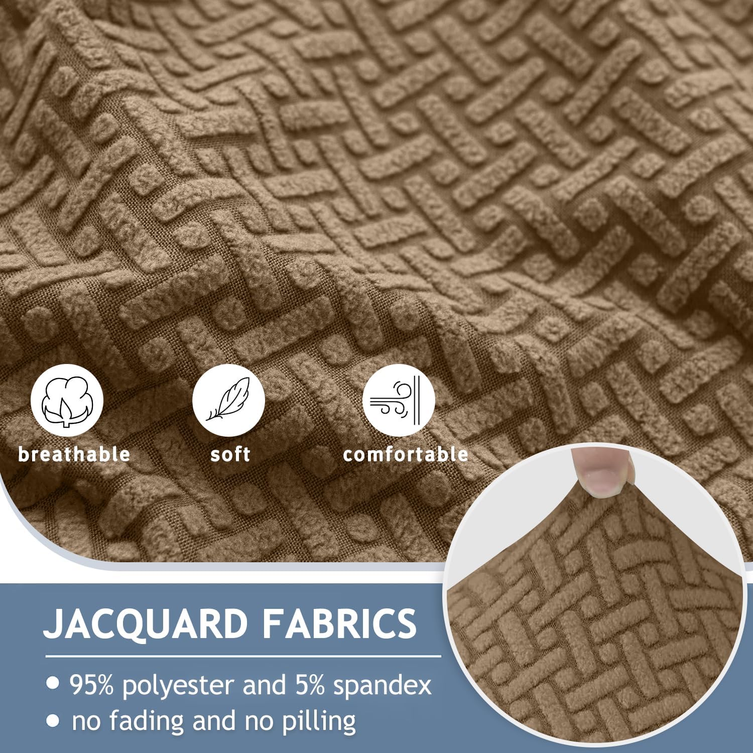 ALIECOM Stretch Corner Sectional Couch Covers L Shape Sofa Covers Washable Sectional Slipcovers U Shape Jacquard Living Room Pet Dogs Furniture Protector with Elastic Bottom (Camel, X-Large)