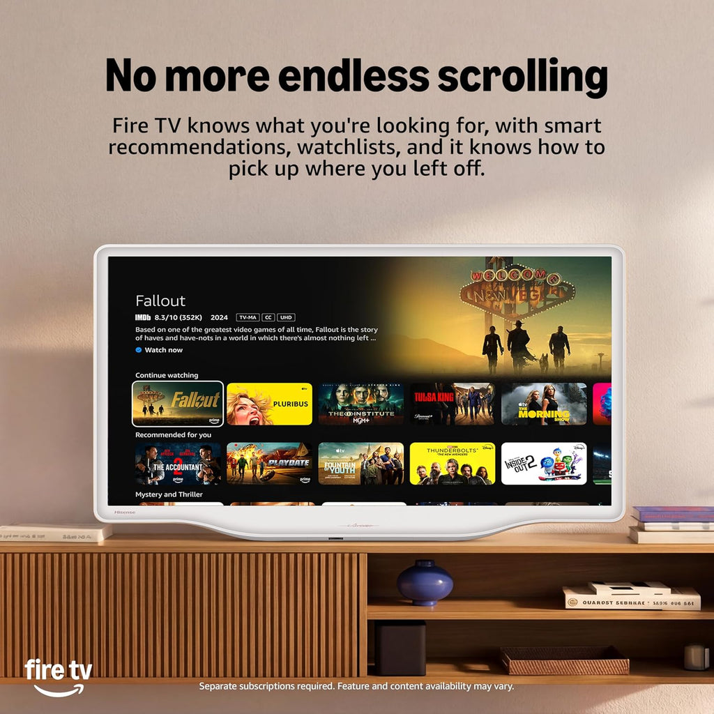 Hisense 32-Inch S5 DécoTV Series Hi-QLED FHD Smart Fire TV (32S5QF, 2025 Model) - Versatile Fit, Hi-QLED Color, Art-Inspired Design, Fluid Central Stand, DTS Virtual: X, Stream Live TV Without Cable