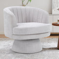 CANMOV Swivel Accent Chair with Armrest, Modern 360 Degree Swivel Barrel Chair with Curve Back and Soft Cushion,Comfy Fabric Round Armchair Single Sofa for Living Room,Bedroom,Waiting Room,Grey