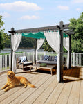 GarveeLife 10x10 ft Aluminum Pergola, Outdoor Metal Gazebo with Adjustable Canopy, Reinforced Frame Outdoor Shelter for Backyard, Patio, Garden and Deck - Blue with Netting