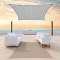 Colourtree CTAPR1220 Custom Size 12' x 22' Grey Sun Shade Sail Canopy UV Block UPF50  Rectangle - Commercial Standard Heavy Duty - 190 GSM - 3 Years Warranty
