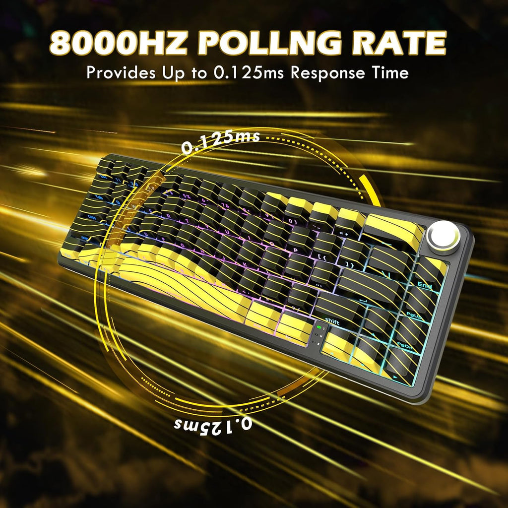 ATTACK SHARK X11 & X65 PRO HE Rapid Trigger Hall Effect Keyboard,60% Magnetic Keyboard 8K Polling Rate RGB Hot Swap,Wireless Gaming Mice with Charging Dock 22K DPI,BT/2.4Ghz/Wired,Coiled Cable-Black