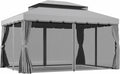 Outsunny 10' x 13' Patio Gazebo, Outdoor Gazebo Canopy Shelter with Netting and Curtains, Aluminum Frame for Garden, Lawn, Backyard and Deck, Gray