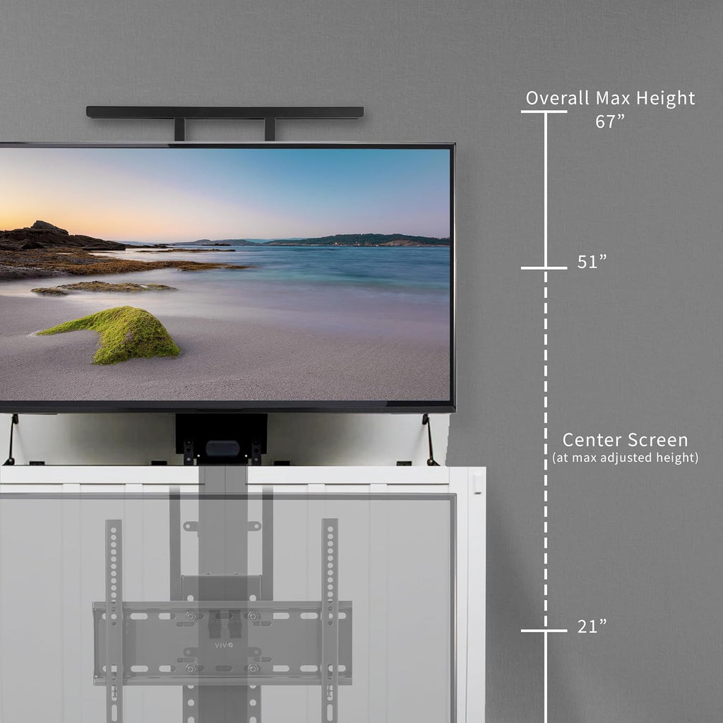 VIVO Motorized TV Stand for 32 to 55 inch Screens, Vertical Lift Television Stand with Remote Control and Tuya Smart App Compatibility, Compact TV Mount Bracket, MOUNT-E-UP55P