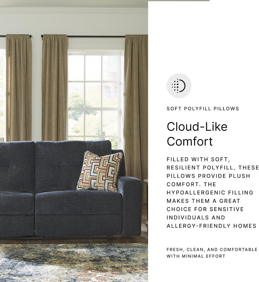 Signature Design by Ashley Danum Modern Manual Pull Tab Reclining Sofa with Tufed Back Cushion, Blue