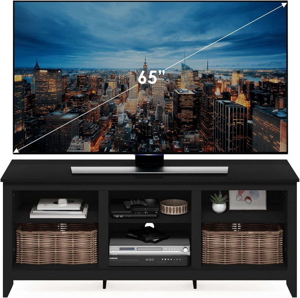 Furinno Jensen Entertainment Center for TV up to 65 Inch, 65-Inch, Americano
