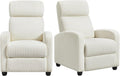 Yaheetech 2-Seat Corduroy Pushback Recliner Chair Living Room Chair with Thick Seat Cushion and Backrest Reclining Chair for Living Room Beige