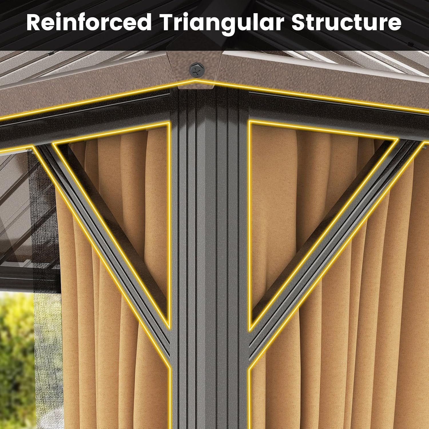 Tangkula 10x12 FT Hardtop Gazebo, Aluminum Frame Permanent Pavilion with Curtains, Netting, Heavy-Duty Double-Tier Galvanized Metal Roof, Outdoor Gazebo for Patios Garden Deck Lawn Backyard